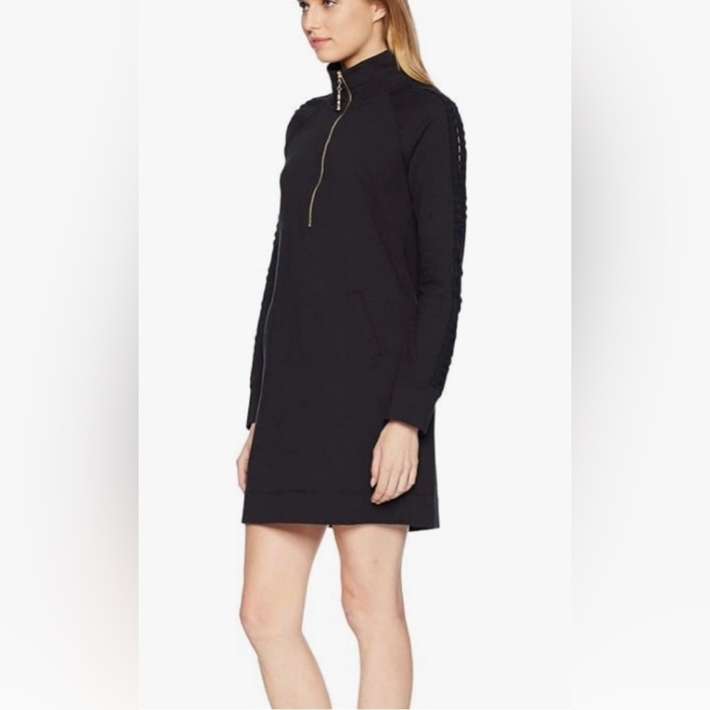 Lilly Pulitzer Womens Black Popover Eyelet Skipper Dress Sz Med Pockets Onyx - Picture 6 of 12